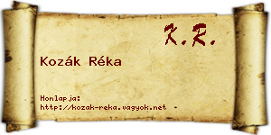 Kozák Réka névjegykártya